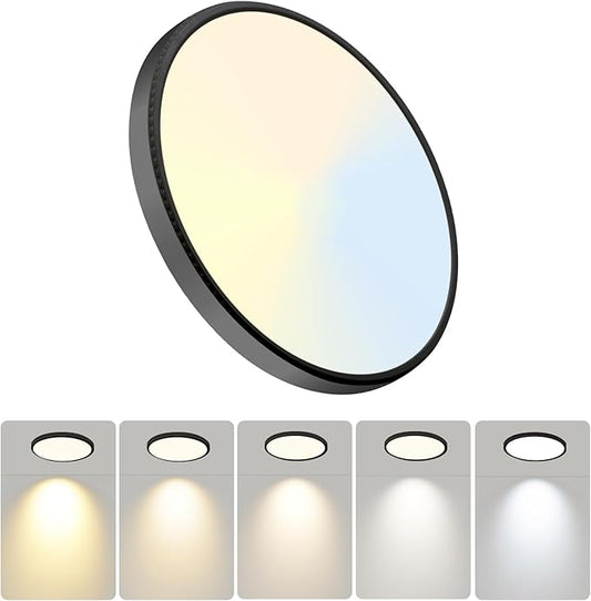 WKONCLDY 7.5Inch LED Ceiling Lights, 5 Colors Selectable (3000K/3500K/4500K/5000K/6000K) Flush Mount Ceiling Lights, Ultra Thin LED Ceiling Light Fixtures 0.87Inch for Living Room