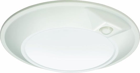 Juno JSBT 6-Inch SlimBasics Tapered Disk Downlight, Switchable + PIR Sensor, White (1 Pack)