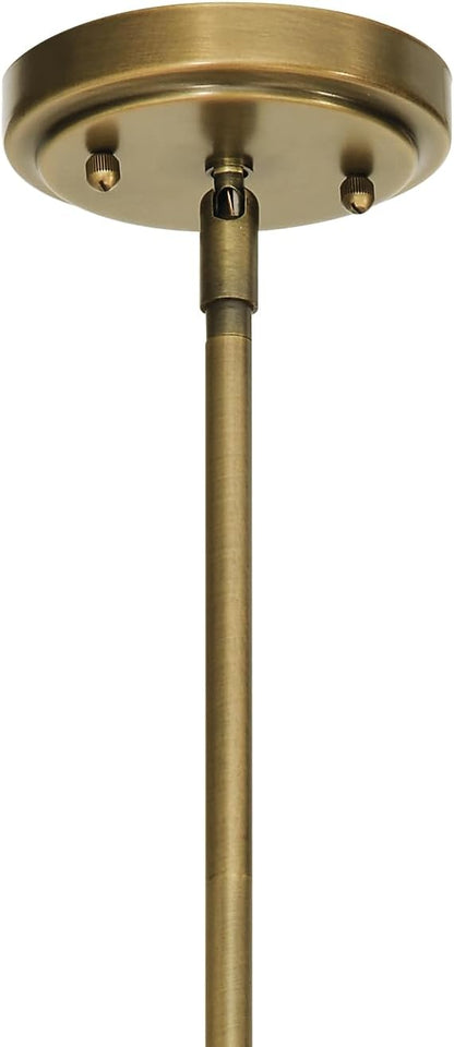 Kichler Everly Single Light Bell Pendant Light Fixture with Clear Glass in Natural Brass for Kitchen Island, Dining Room, or Home Bar (15.25" x 10.5"), 42456NBR