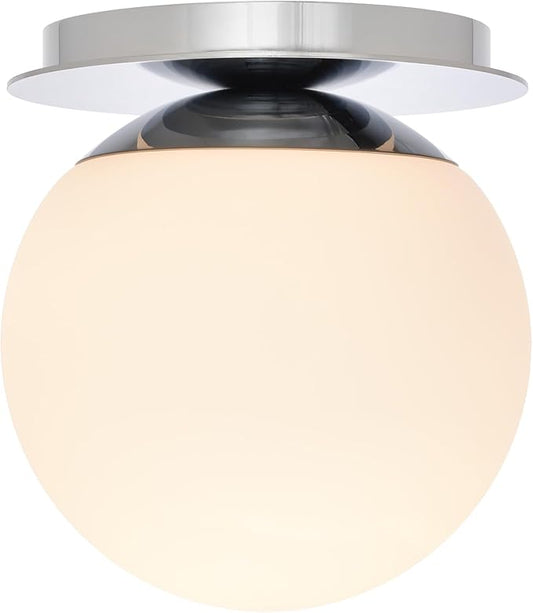 Chrome Wall Sconces, 1 Light Modern Globe Sconce, Wall Light for Bedroom Bathroom Living Room & Hallway Vanity Lighting, Ceiling Light Fixture (1-Light, Chrome)