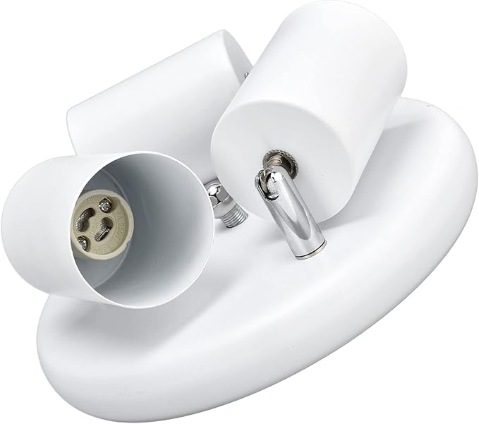 Spotlight Fixture, Adjustable Flexible Rotation Lamp Holder for Showrooms for Living Rooms for Exhibition Halls(Three Round White)