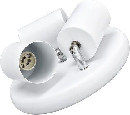 Spotlight Fixture, Adjustable Flexible Rotation Lamp Holder for Showrooms for Living Rooms for Exhibition Halls(Three Round White)