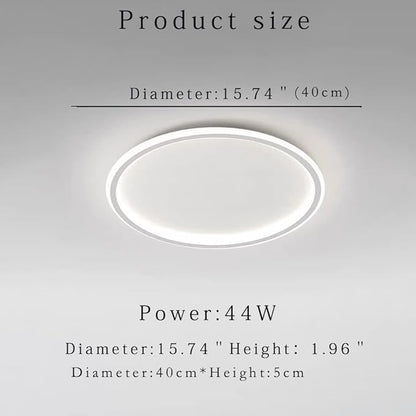 Dimmable LED Ceiling Light Fixture Flush Mount,16 inch 3000K-6000K Modern Round Recessed Ceiling Lamp with APP Adjustment,White 44W Close to Ceiling Lighting Living Room Bedroom
