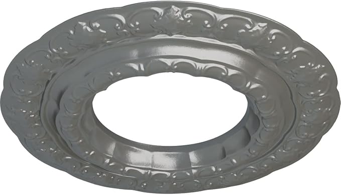 Ekena Millwork CM15LISLS Lisbon Hand-Painted Ceiling Medallion, Silver