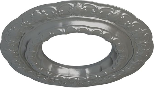 Ekena Millwork CM15LISLS Lisbon Hand-Painted Ceiling Medallion, Silver