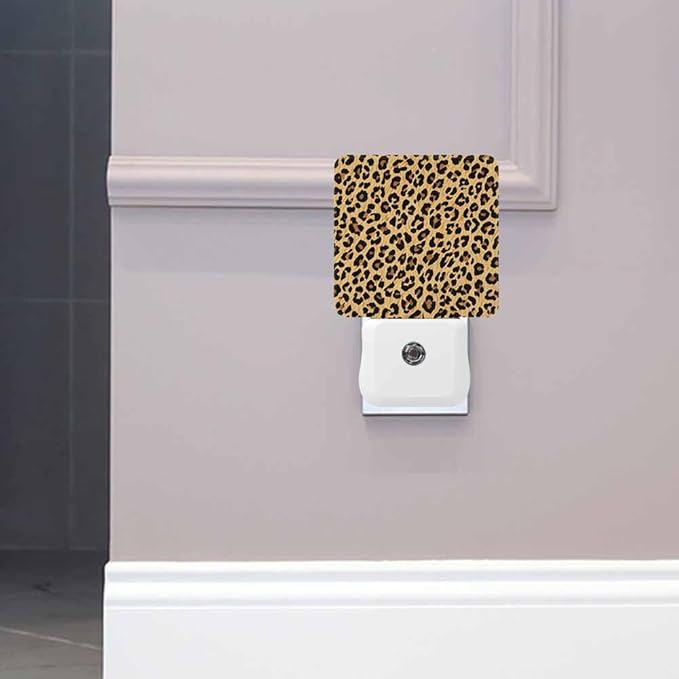 Leopard Print Night Light Animal Print LED Night Lights Plug into Wall for Stairway Hallway Bedroom 0.5W Nightlight