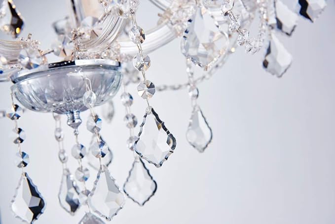 Saint Mossi 5 Light Crystal Maria Theresa Chandelier, Modern K9 Crystal Chandelier Lighting,Crystal Pendant Lighting Fixture for Dining Room,Bedroom,Living Room,H22 x W20 with Adjustable Chain