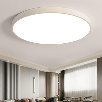 LED Ceiling Light Fixture,12 Inch Modern Round Recessed Ceiling Lights,3000K-6000K Dimmable Light,White 18W Close to Ceiling Lighting Flush Mount for Bedroom Living Room Ceiling Lamp