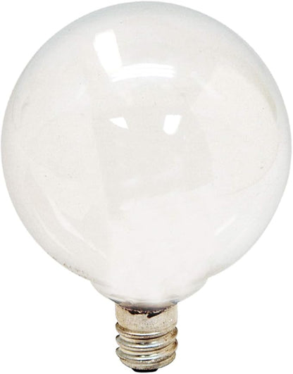 GE Soft White 44412 25-Watt, 180-Lumen G16.5 Light Bulb with Candelabra Base, 2-Pack