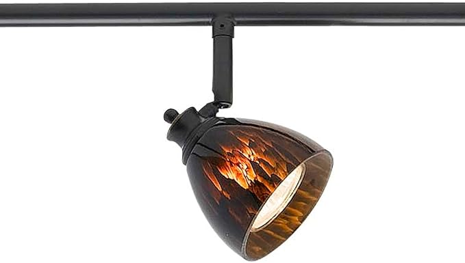 6-Light Fixed Track Lighting Kit Dark Bronze Finished Brown Glass Shades D168-66-DB-BRNS