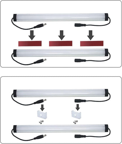 Litever Under Cabinet LED Light Bar Kits Plug in 3 pcs 12 inches Light Bars per Set Warm White 3000K 20W 1000 Lumen Dimmable for Kitchen Cabinets Counters Bookcases (3 Bars Kit-3000K)