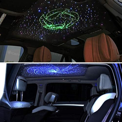GIDERWEL Fiber Optic Light for Car/Ceiling Star Lighting,Music/APP Control Starlight Headliner Kit,Car Atmosphere Lamp with RF Remote 200pcs 0.03in 6.5ft Fiber Cable RGBW LED Light Engine