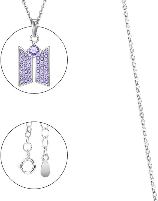 Army Necklace Bangtan Boys Pendant Merch 18K Gold Plated Cubic Zirconia Jewelry for Fans Gifts