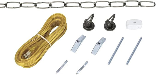 Aspen Creative 21034A, Swag Light in Antique Brass, 12 ft Chain
