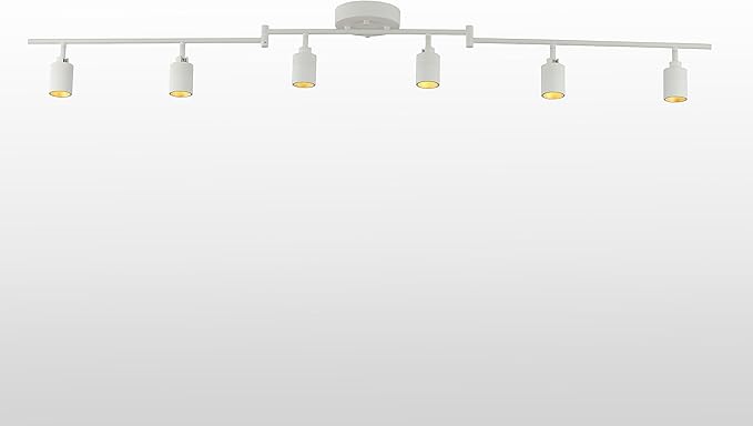 Shura White 6-Light Swivel Track Light with Rotatable Heads & Adjustable Arms, Integrated LED Bulbs, 5 ft. Ceiling Track Lighting Kit, 3000K, 3000 Lumens