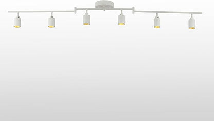 Shura White 6-Light Swivel Track Light with Rotatable Heads & Adjustable Arms, Integrated LED Bulbs, 5 ft. Ceiling Track Lighting Kit, 3000K, 3000 Lumens