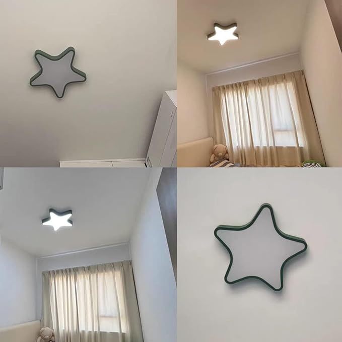 LED Ceiling Light Fixture, 12 Inch Modern Pentagram Recessed Ceiling Lights, Dimmable Light 3000K-6000K,12W Ceiling Lamp Green Close to The Ceiling Lighting Flush Mount for Berroom Living Room
