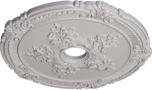 Ekena Millwork CM26ATUWF Attica with Rose Ceiling Medallion, Ultra Pure White, 26"OD x 3 3/4"ID x 1 1/2"P