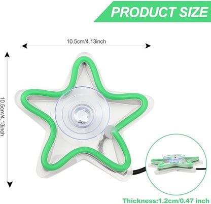 XhuangTech LED Neon Car Interior Lights, Green Ambient Decorative Lights for Cars, Trucks, UTVs, Vehicles, Universal Fit Car Accessories for Warm Atmosphere & Stylish Decoration (Five-Pointed Star)