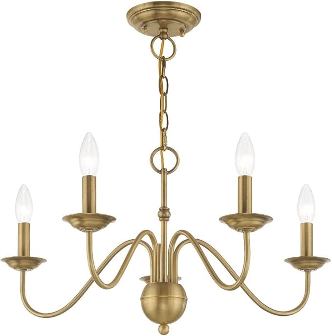 Livex Lighting 5 Lt Antique White Chandelier