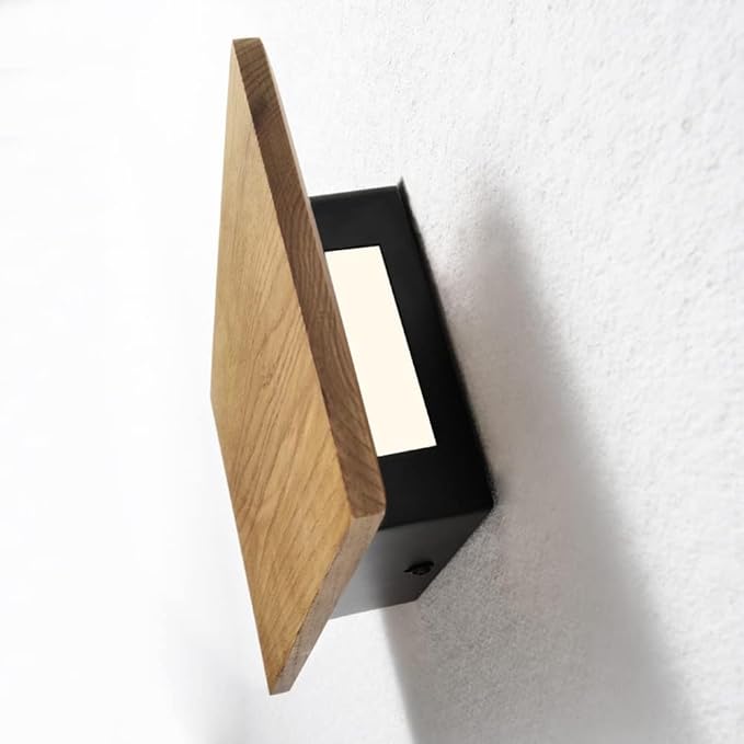 Wall Lights for Living Room with Switch,Nature Wood Wall Lamp in Modern Design,Vintage Led Wall Sconce Up and Down Indoor for Bedroom,Hallway,Hotel,Retro Night Lamp Warm White,8w,1pack
