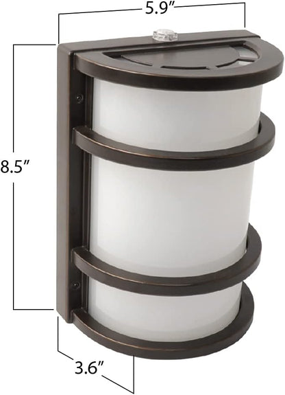 Feit Electric - Dusk to Dawn LED Bronze Half Moon Security Outdoor Wall Light, 5000K (73702)