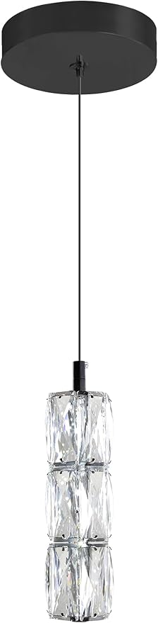 ykolupty Modern Pendant Lighting 1-Light Chandelier Black Pendant Light Indoor Hanging Light Fixture for Kithchen Island Dinning Room Bedroom