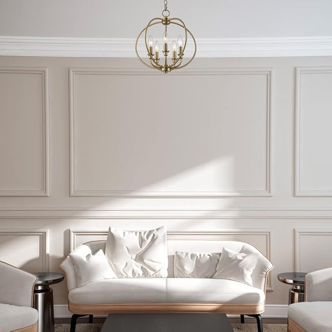 Livex Lighting 4665-91 Milania 5-Light Convertible Hanging Lantern/Ceiling Mount, Brushed Nickel