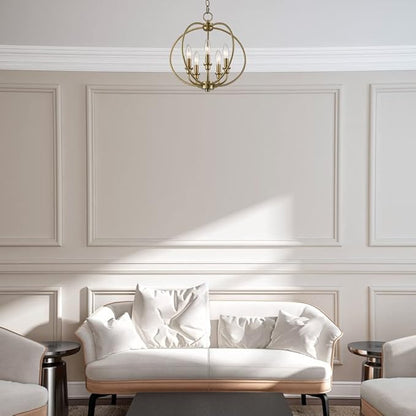 Livex Lighting 4665-91 Milania 5-Light Convertible Hanging Lantern/Ceiling Mount, Brushed Nickel