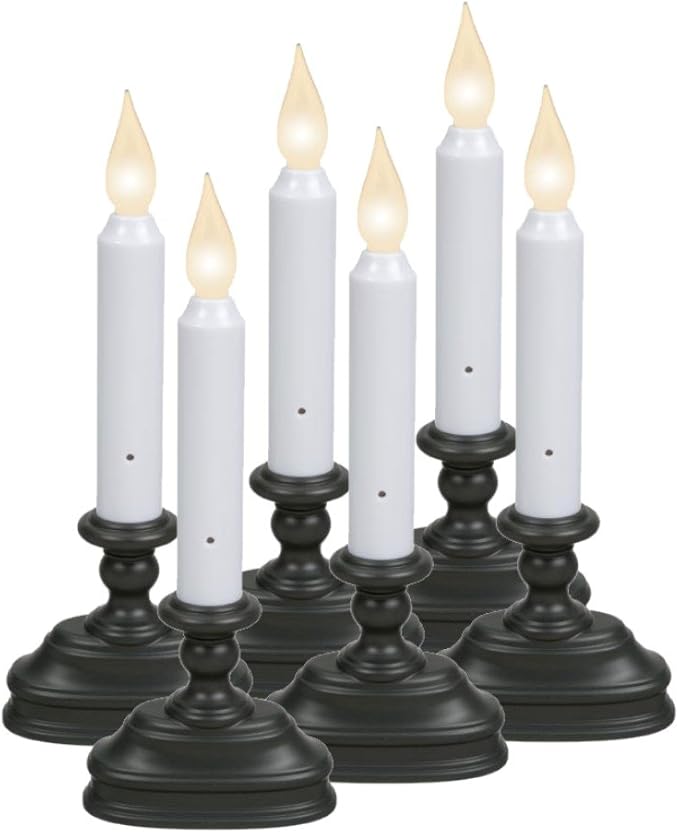 Xodus Innovations FPC1520A Battery Operated LED Window Candles with Dusk to Dawn Sensor, Aged Bronze/Black, (Pack of 6)