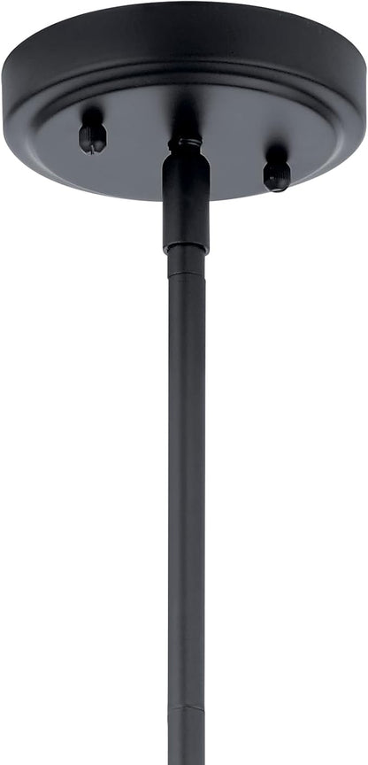 Kichler Everly 1-Light Pendant Light Fixture with Clear Glass Bell Shade in Black Finish for Kitchen Island, Dining Room, Living Room (15.25" x 10.5"), 42141BK