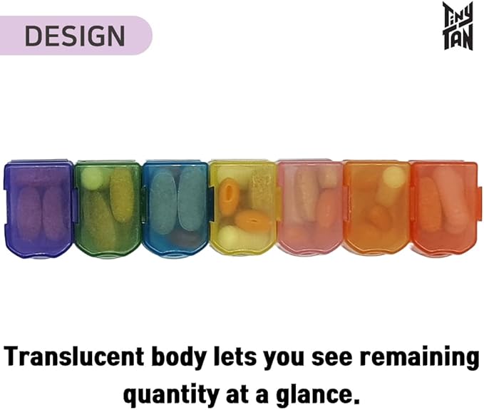 BTS Merchandise Official Licensed Kpop Merch - TinyTAN Character Daily Portable Detachable Pill Organizer Dispenser Vitamin Case Medicine Box (Dynamite)