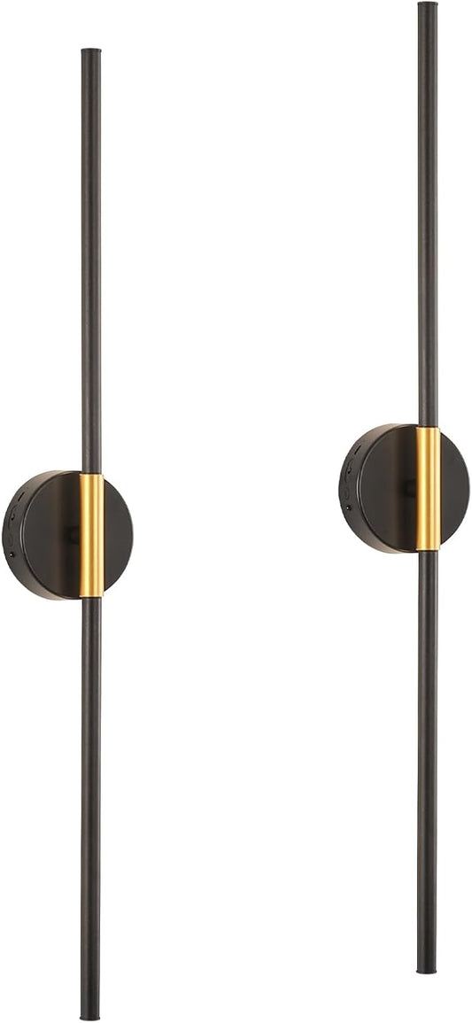 Wireless Wall Sconce Battery Operated Set of 2 - Wireless Peel and Stick wall sconces wall Lamps for Living Room No Drill Lights for Living Room, Bedroom,Staircase & Entryway