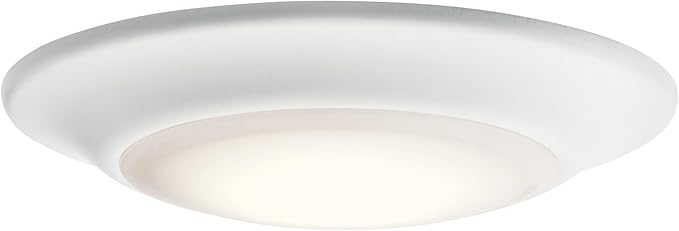 Kichler Horizon 7.5" LED 4000K Downlight in White for Hallway, Living Room Bedroom, Dining Room and Kitchen, (7.4" Dia x 1.25" H) 43848WHLED40T