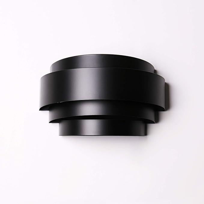 LightInTheBox Modern Wall Light, Black Indoor Wall Light Metal Wall Sconce for Home Theater, Staircase, Basement, Bedroom (2PCS)