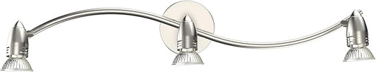 Track Lighting, Modern 3-Light Decorative Brushed Steel Flush Mount Ceiling Light Fixture, GU10 Pivot Heads, Adjustable Arms Directional Ceiling Spotlight Over Kitchen Sink, 28 Inch