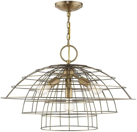Livex Lighting 4 Lt Antique Brass Chandelier