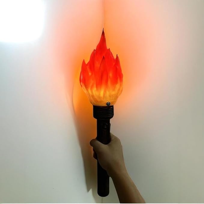 Funny Torch Toy Realistic Clutch Torch Decoration Light Props Light-Up Magic Wand Toys for School Characters Camping Competition Party Props