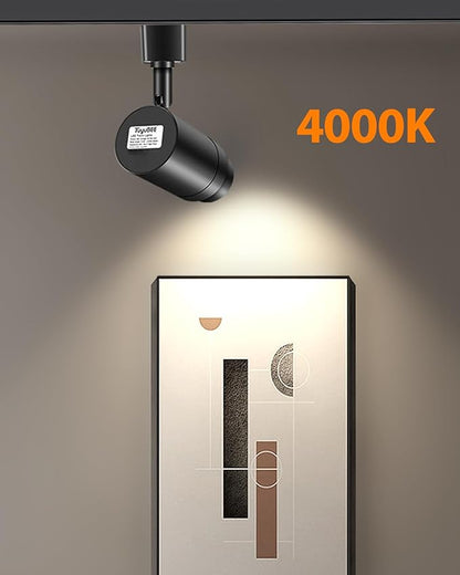 Zoomable H Track Lighting Heads H Type Track Light Heads Dimmable LED Track Lighting Fixtures Ceiling Spot Light, H Style Track Heads for H Track Lighting Rails - Black CRI90 12W 4 Pack 4000K