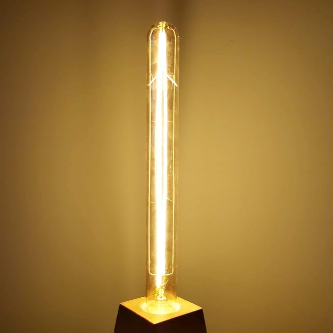 T30 Tubular Edison Light Bulb 40W Amber Vintage Edison Bulb Incandescent Filament Bulb T300 E26 2200K Dimmable Antique Golden Tinted Glass Bulb for Wall Sconce Pendant Lighting(4 Pack)