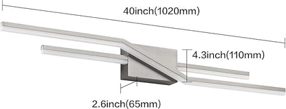 SOLFART 40 Inch Bathroom Light Fixtures Vanity Lights Over Mirror Brushed Nickel LED Light Fixtures Vanity Lights for Bathroom DIM