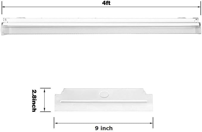 FAITHSAIL 60W LED Wraparound Light 4FT LED Office Lights, 7200 Lumens 4000K, 4 Foot Flush Mount Wrap Shop Puff Ceiling Lighting Fixtures for Garage Workshop, Fluorescent Light Replacement, 4 Pack