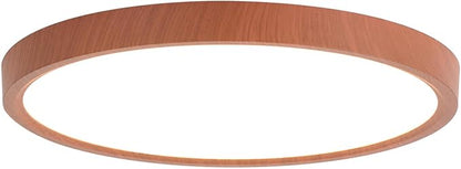 12 Inch LED Wood Grain Flush Mount Ceiling Light Fixture, Modern 22W Round Flat Overhead 3000K-4000K-6000K Selectable Ceiling lamp for Bedroom, Living Room, Kitchen, Entryway