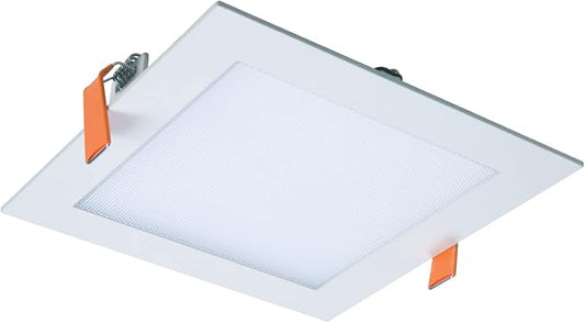 HALO HLB 6 in Square Canless Ultra-Thin LED Recessed Lighting Wafer Light, 900 Lumens, 5 Selectable Color Temperatures 2700K-5000K, Wet Rated, Energy Star Certified for Ceiling and Shower