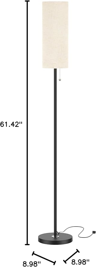 Coucrek Floor Lamp for Living Room, 3 Color Temperature Modern Standing Lamps, Minimalist Pole Lamp Tall Lamps for Bedroom Living Room Office,Black