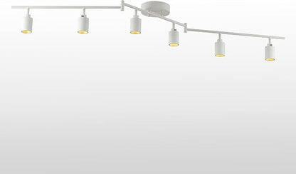 Shura White 6-Light Swivel Track Light with Rotatable Heads & Adjustable Arms, Integrated LED Bulbs, 5 ft. Ceiling Track Lighting Kit, 3000K, 3000 Lumens