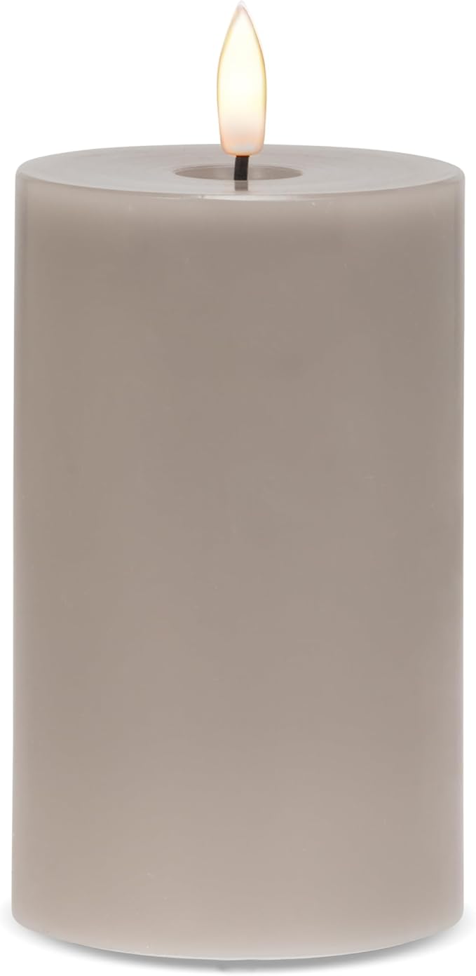 Abbott Collection Wax LED Flameless Pillar Candle - Gray (3x5 H)