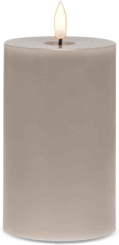 Abbott Collection Wax LED Flameless Pillar Candle - Gray (3x5 H)