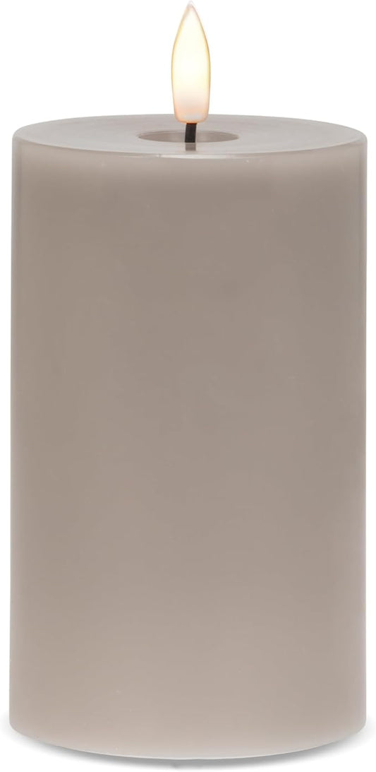 Abbott Collection Wax LED Flameless Pillar Candle - Gray (3x5 H)