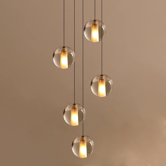25 Lights Staircase Chandelier for High Ceiling, Dimmable Modern Crystal Raindrop Large Long Hanging Pendant Light for Stairwell Living Room Stair Foyer, Bulbs Included (Nickel Canopy)